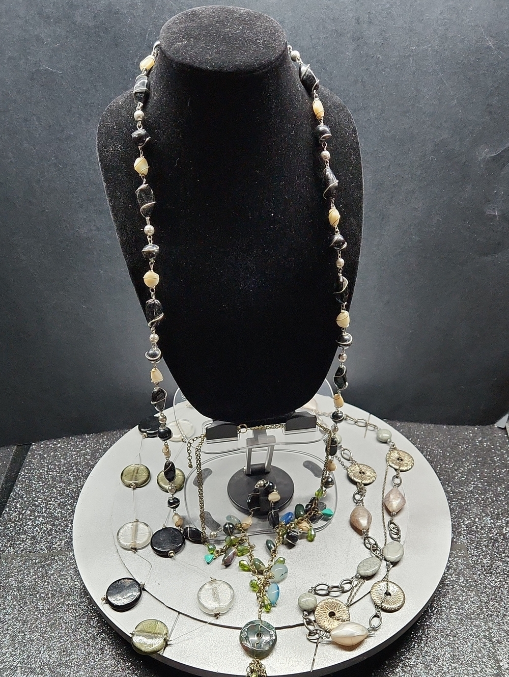 Long Glass Beaded Necklace Bundle
